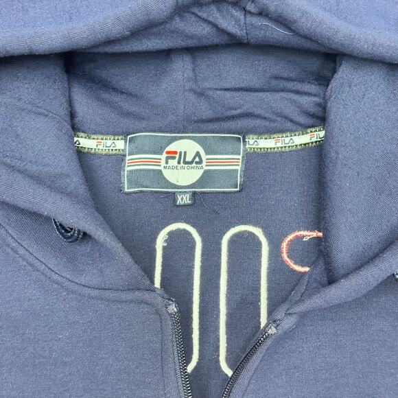 FILA Men’s Hugo Full-Zip Colorblock Panel Hoodie Red White Blue Size 2X-Lg - Picture 3 of 4